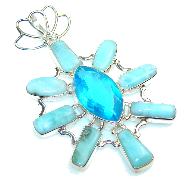 Beautiful London Blue Topaz Sterling Silver Pendant