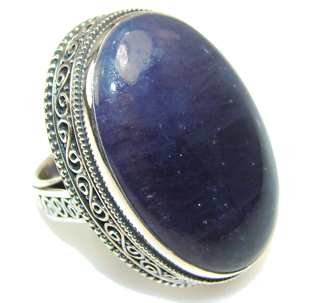 Awesome Deep Ocean Quartz Sterling Silver Ring s.7