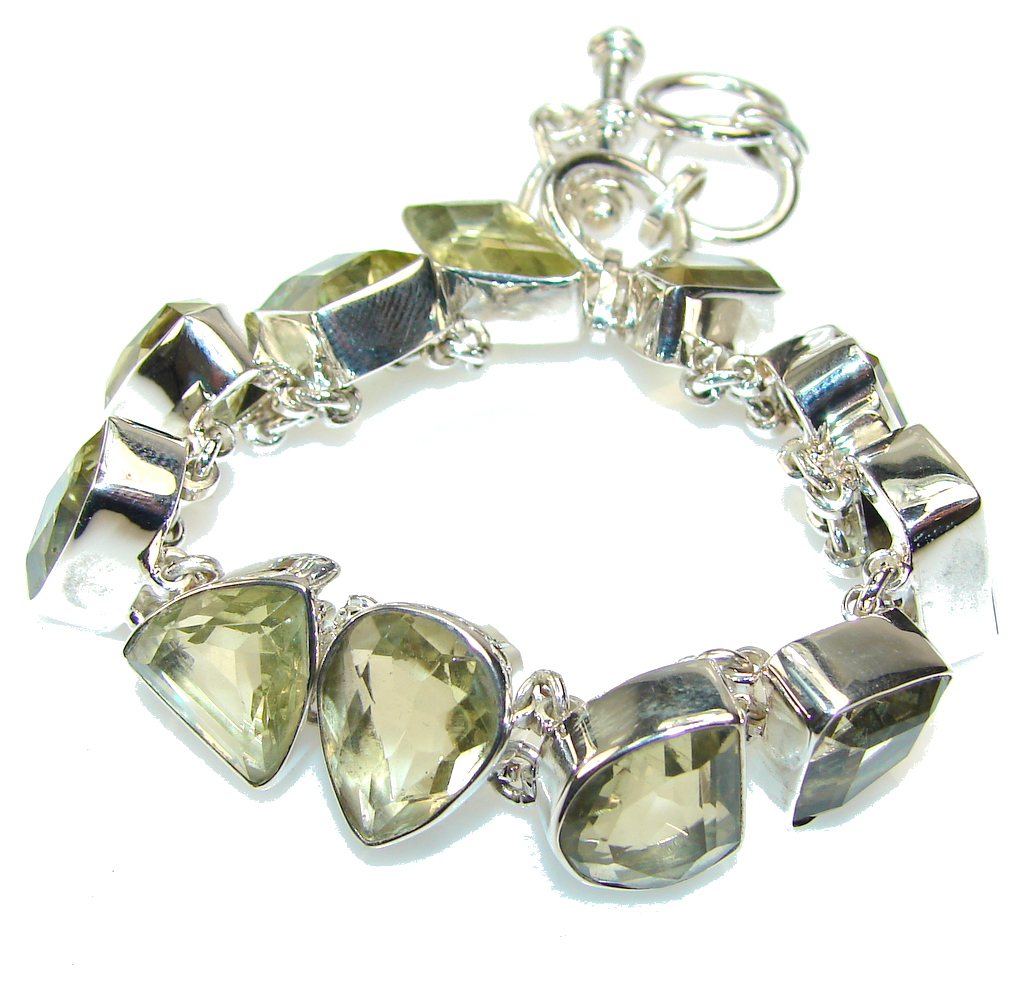Sunny Citrine Quartz Sterling Silver Bracelet