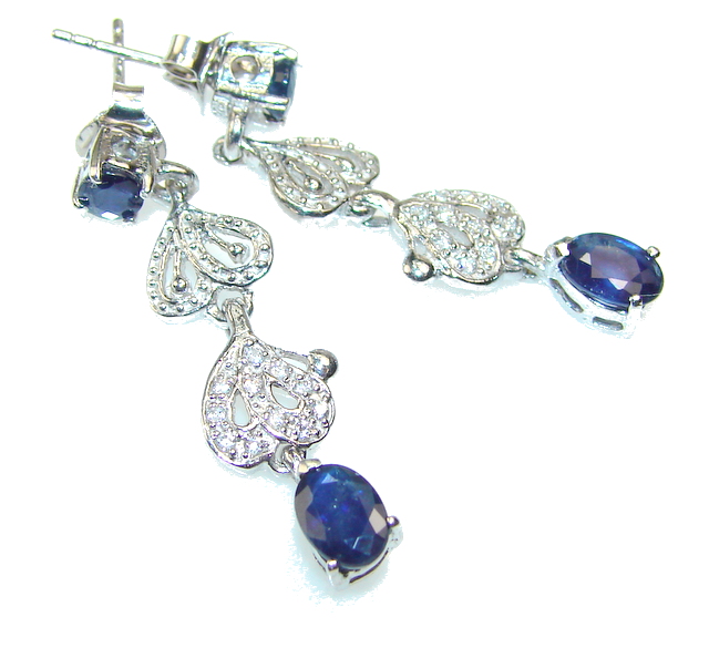 Luxury Blue Sapphire Sterling Silver earrings