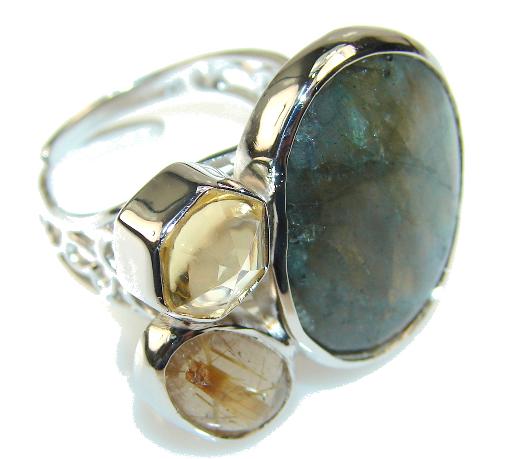 Inspire Labradorite Sterling Silver Ring s. 7 - Adjustable