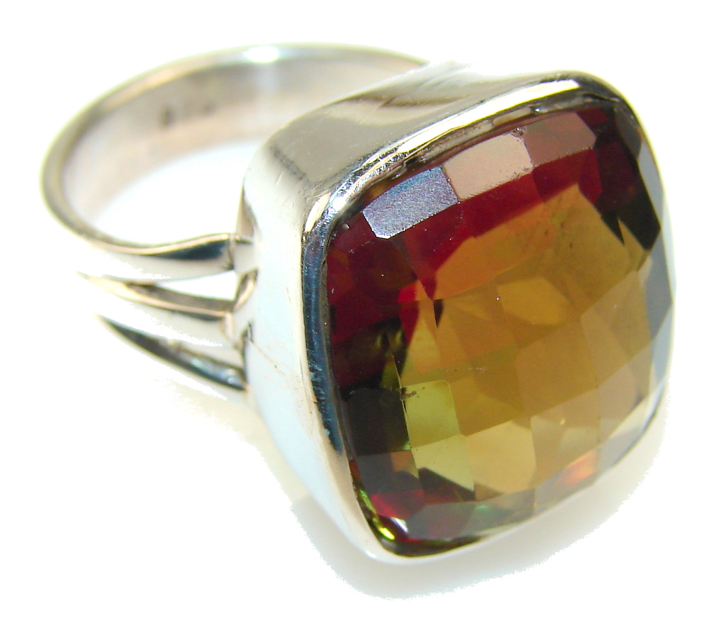 Amazing Color Changing Quartz Sterling Silver Ring s. 8