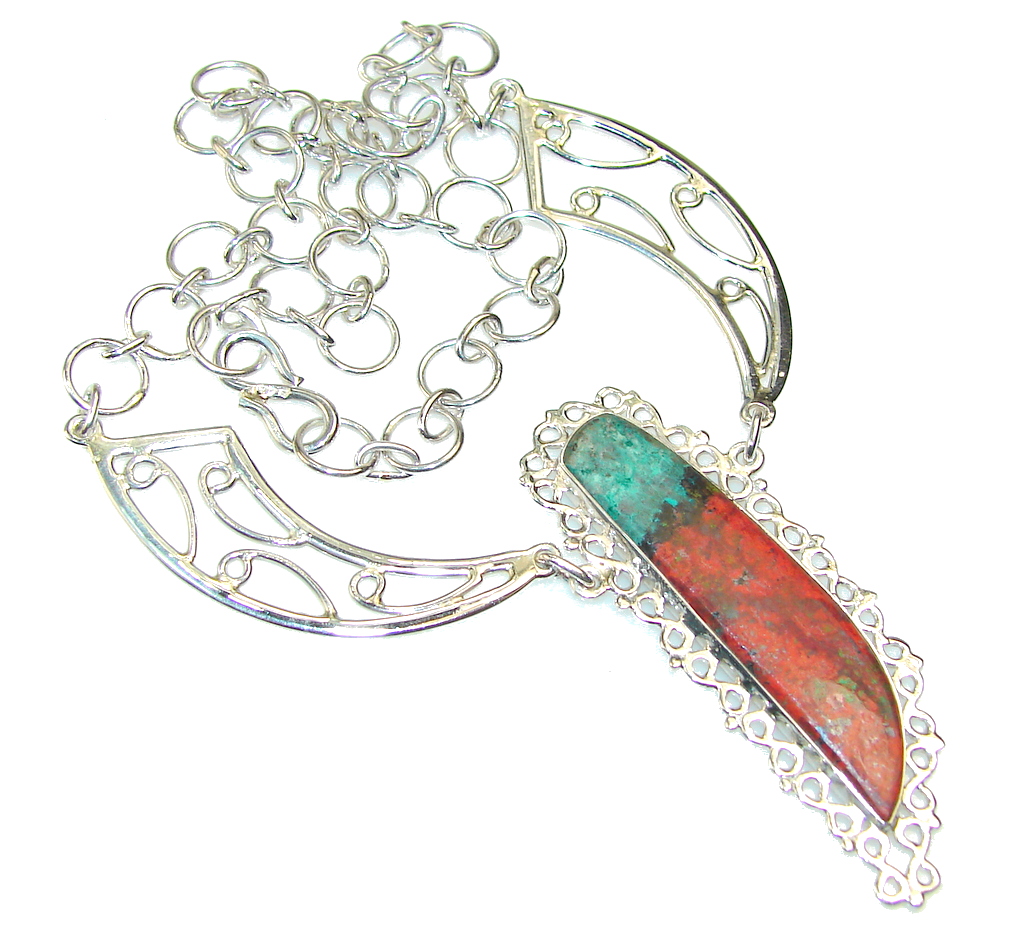 Special Moment!! Red Sonoram Jasper Sterling Silver Necklace