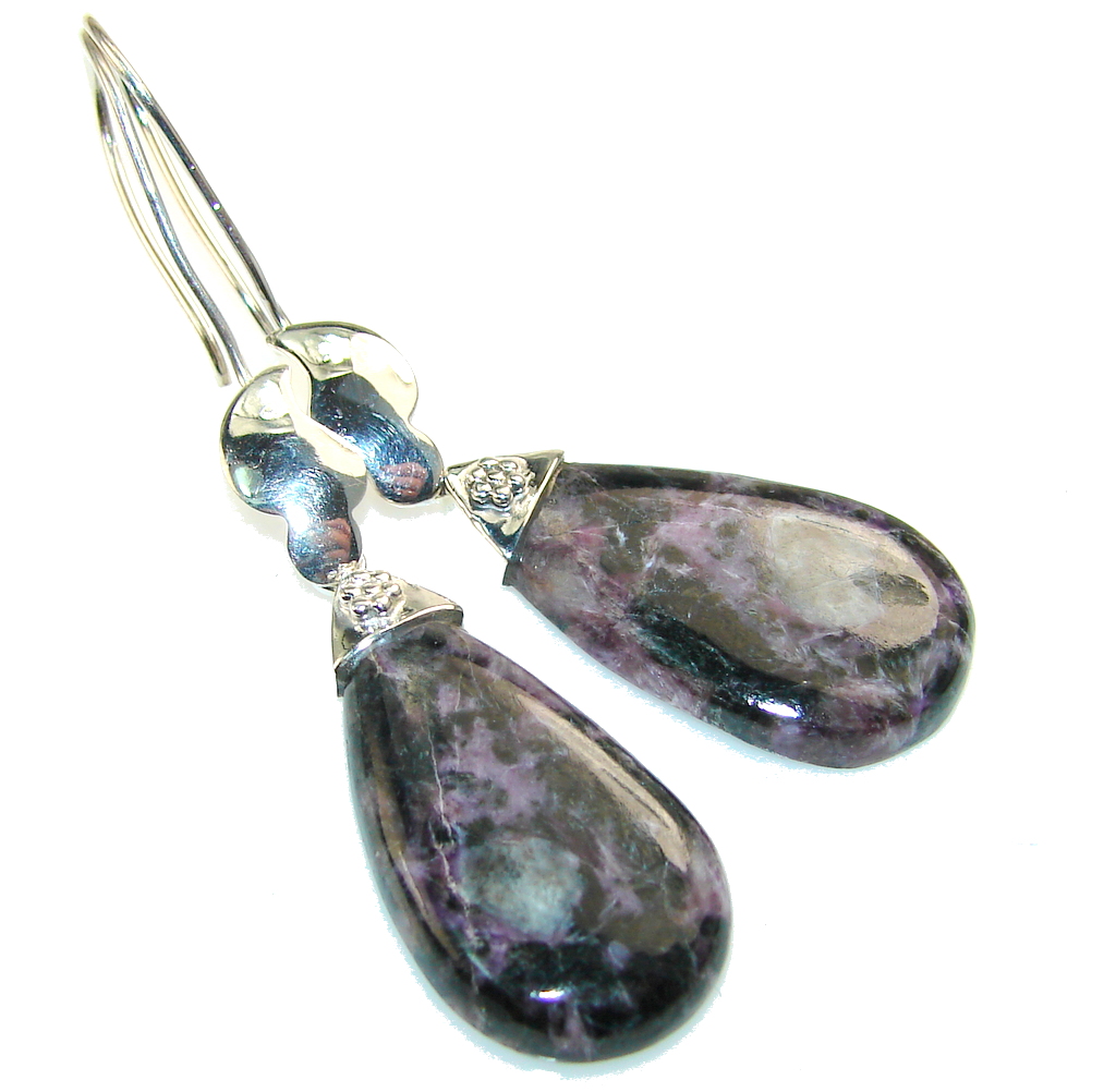 Amazing Charoite Sterling Silver earrings