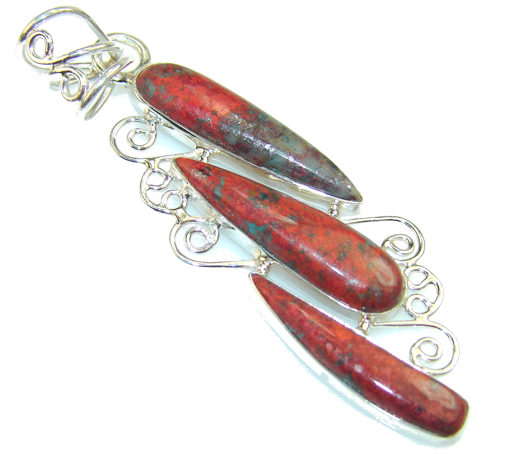Beauty Red Sonora Jasper Sterling Silver Pendant