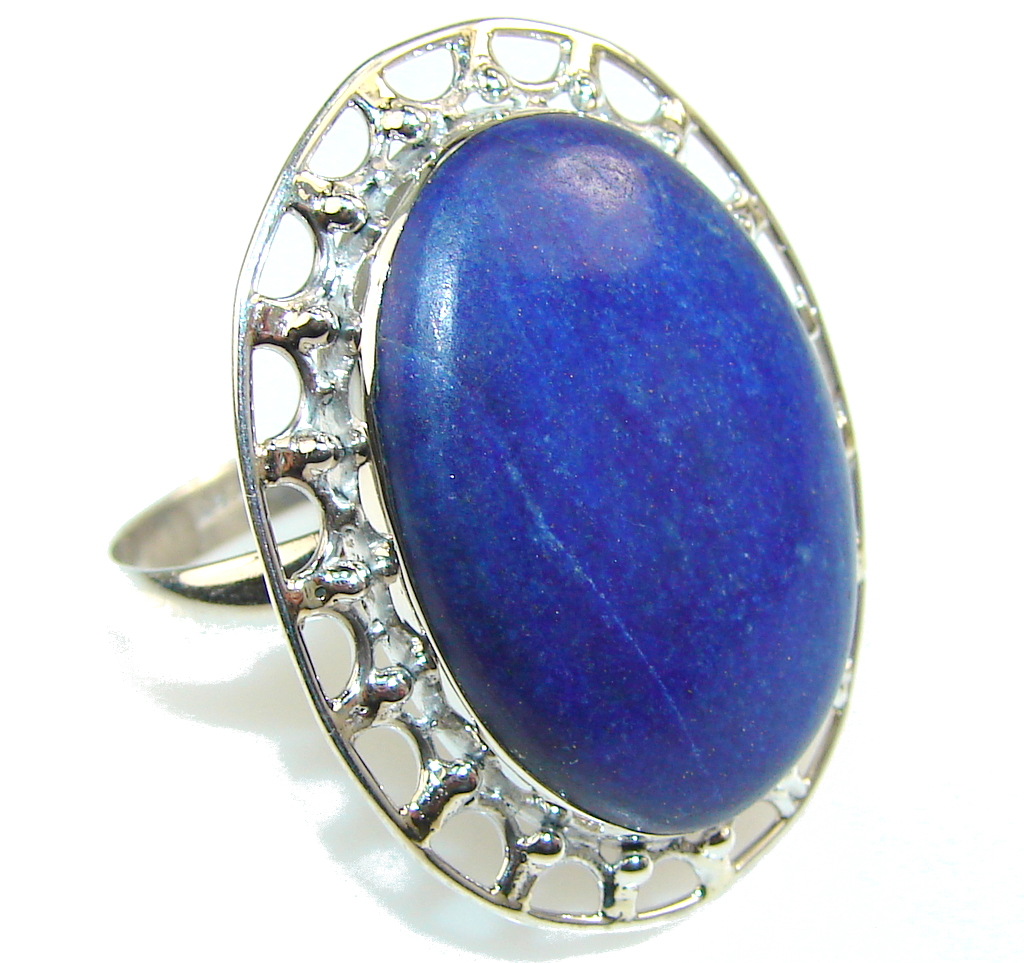 Simple The Best!! Lapis Lazuli Sterling Silver Ring s. 10 1/4