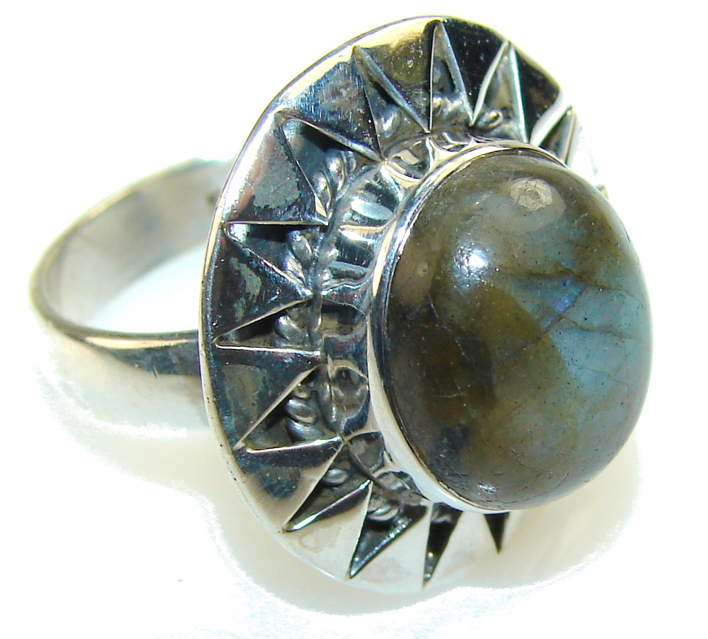 Morning Frost!! Labradorite Sterling Silver Ring s. 8
