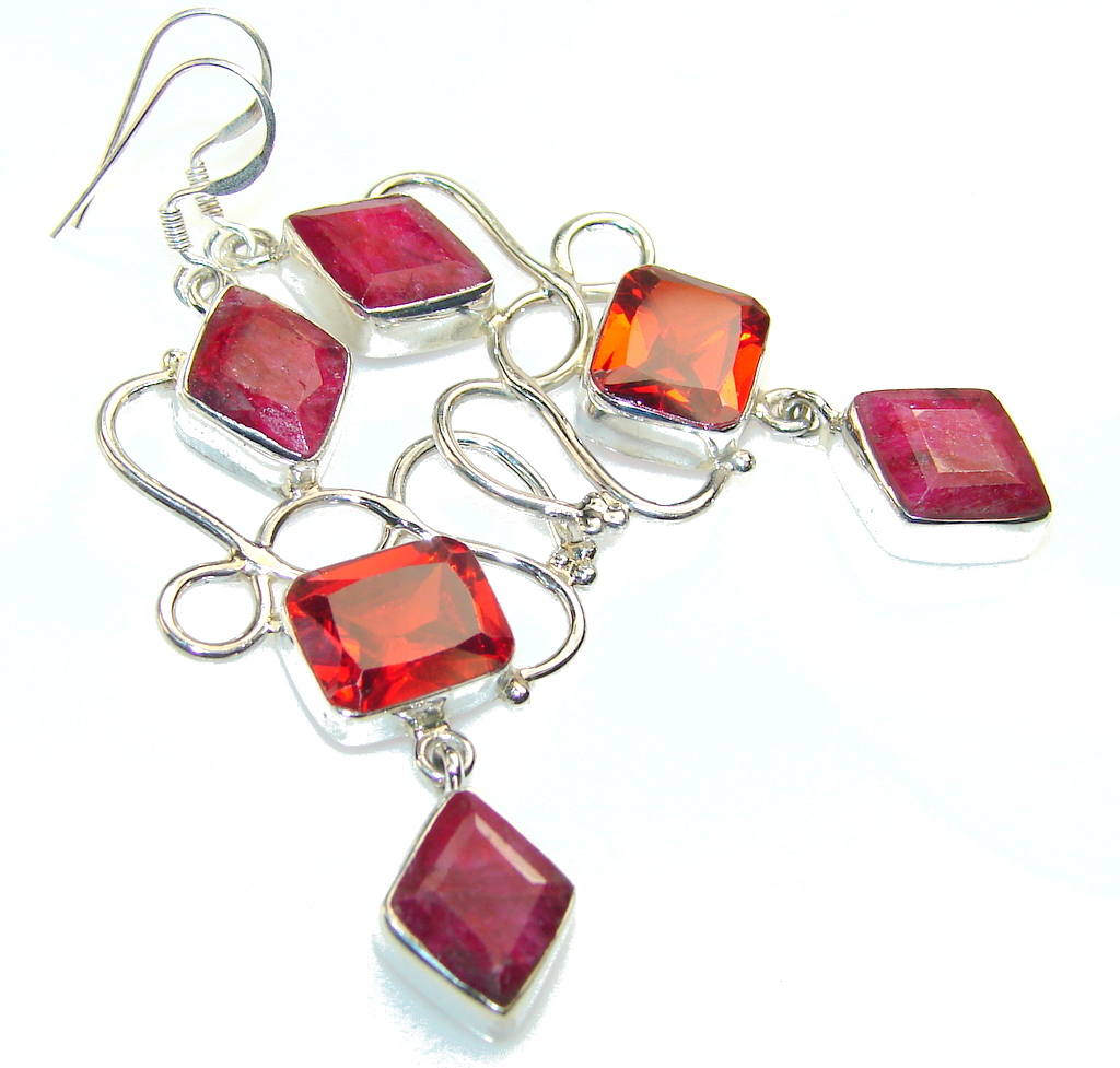 Aura Of Beauty!! Pink Ruby Sterling Silver earrings