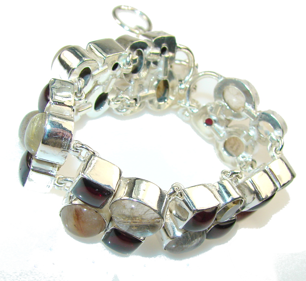Empress Golden Rutilated Quartz Sterling Silver Bracelet