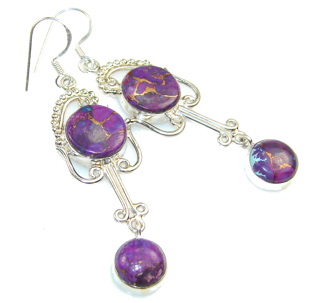 Aura Of Beauty!! Copper Turquoise Sterling Silver earrings