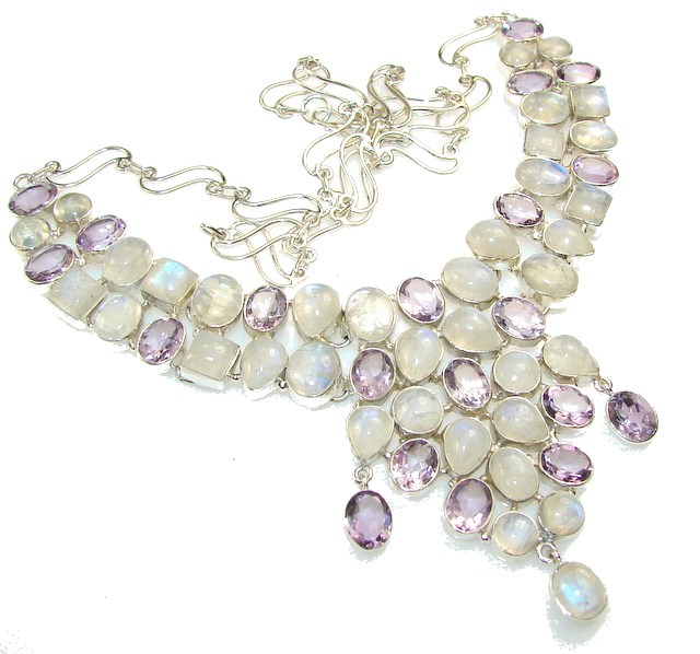Fabulous Design Of Moonstone Sterling Silver necklace
