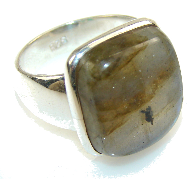 Delicate Blue Labradorite Sterling Silver Ring s. 7 1/4