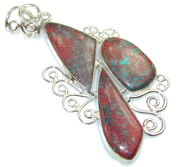 Beauty Red Sonora Jasper Sterling Silver Pendant