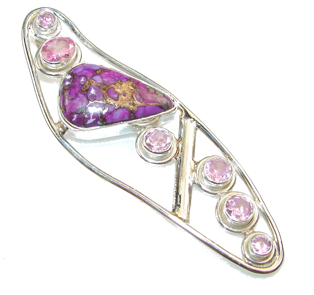Beautiful Purple Turquoise Sterling Silver Pendant