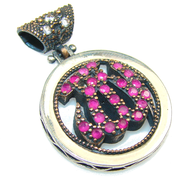Design Pink Ruby Sterling Silver Pendant