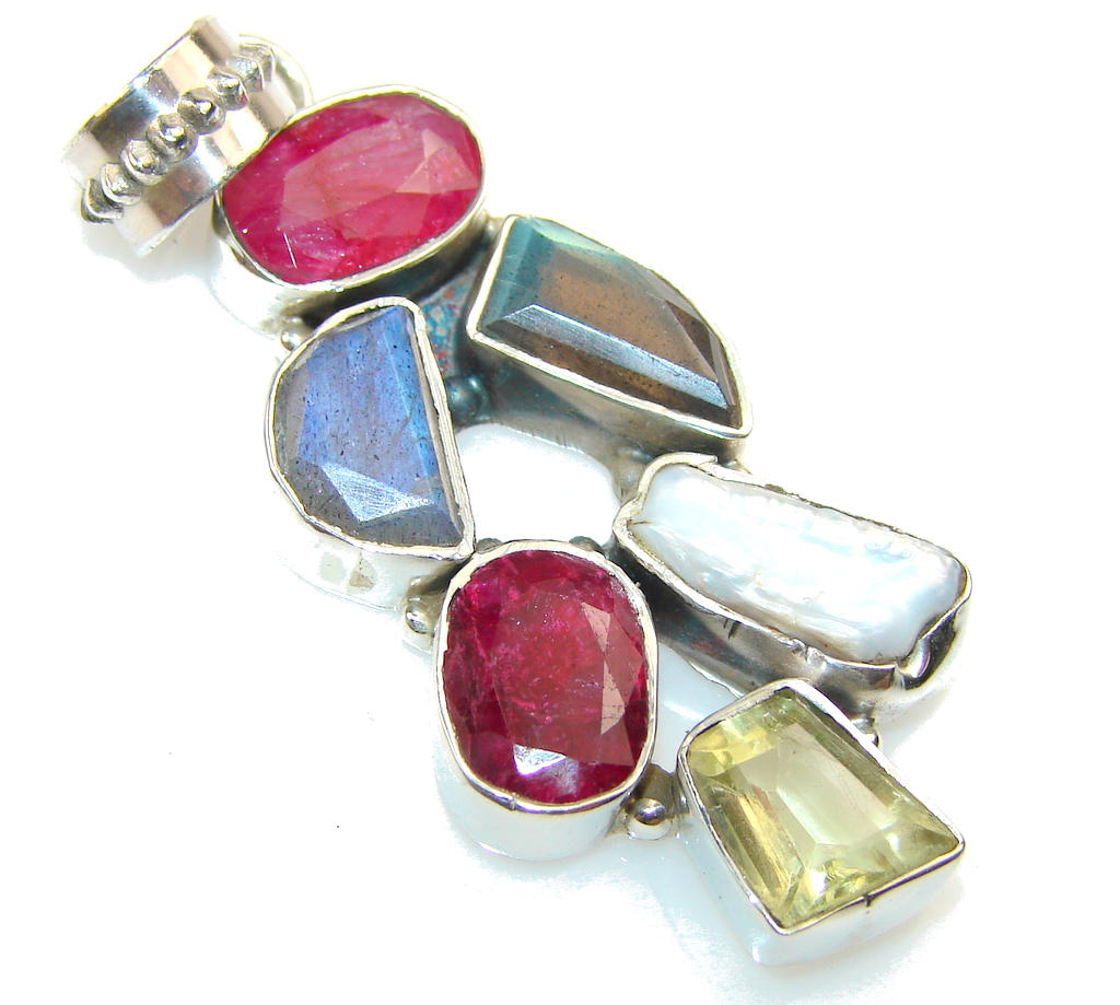 Excellent Blue Labradorite Sterling Silver Pendant