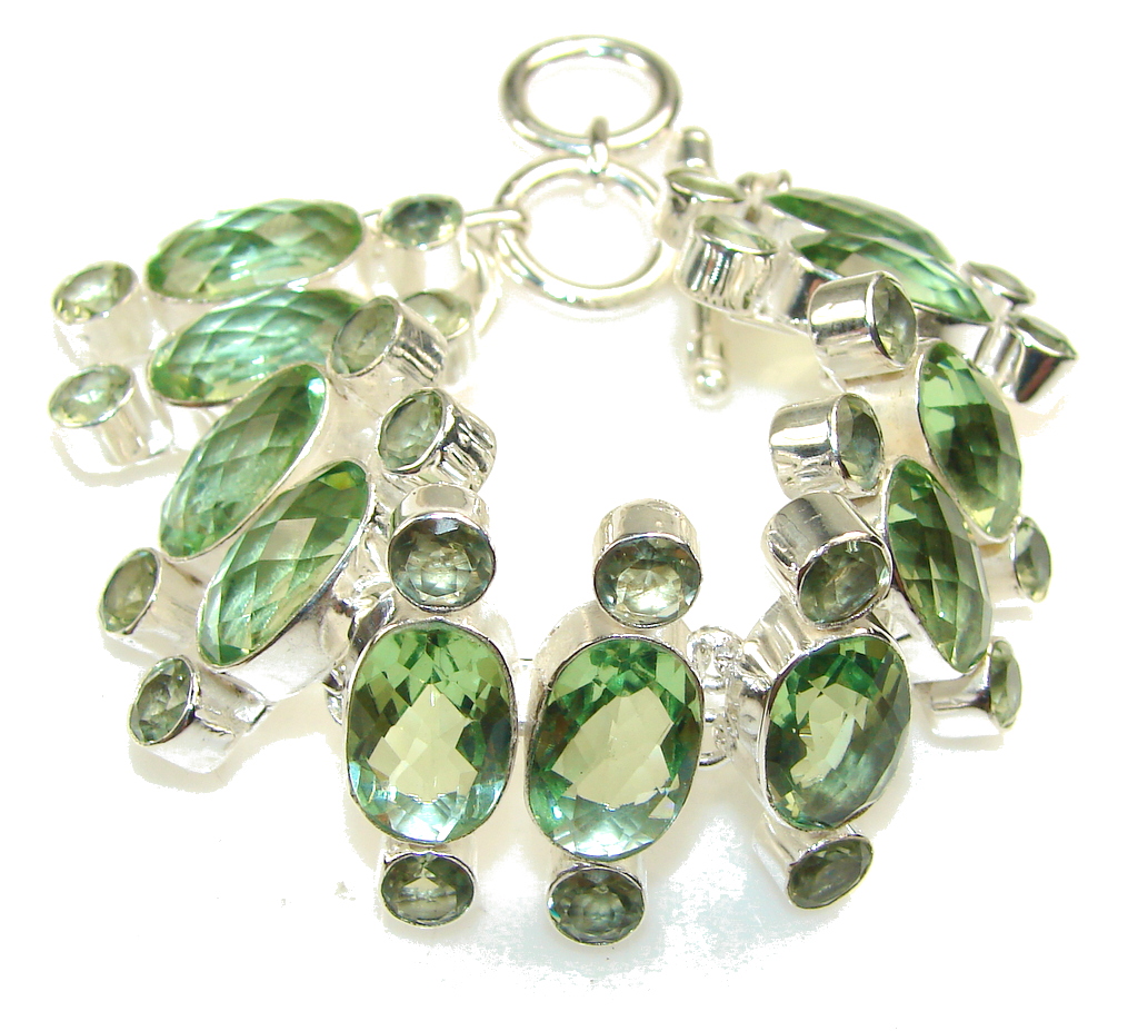 Mint Petals!! Apatite Quartz Sterling Silver Bracelet