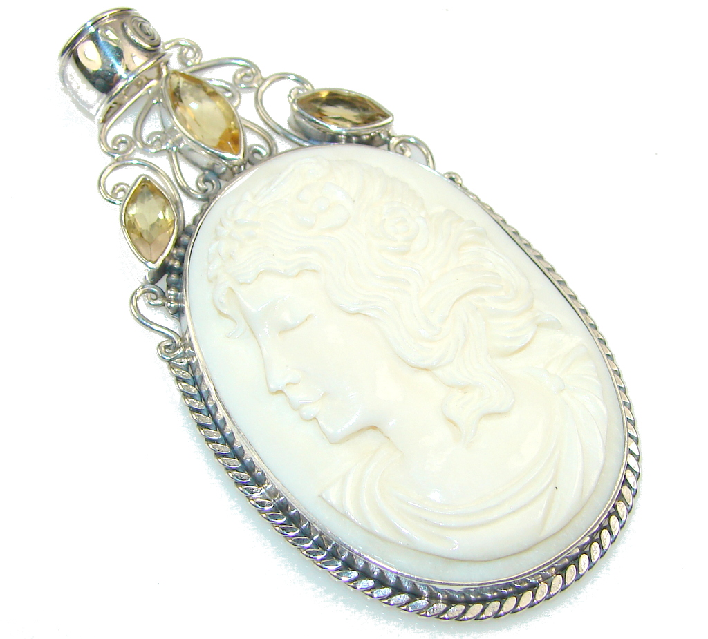 Incredible Cameo Sterling Silver Pendant