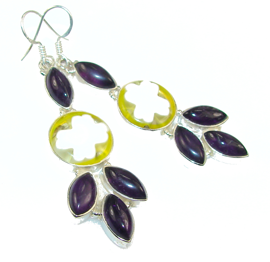 New Design!! Dichroic Glass Sterling Silver earrings