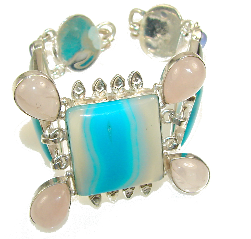 Big Dreamer!! Botswana Agate Sterling Silver Bracelet
