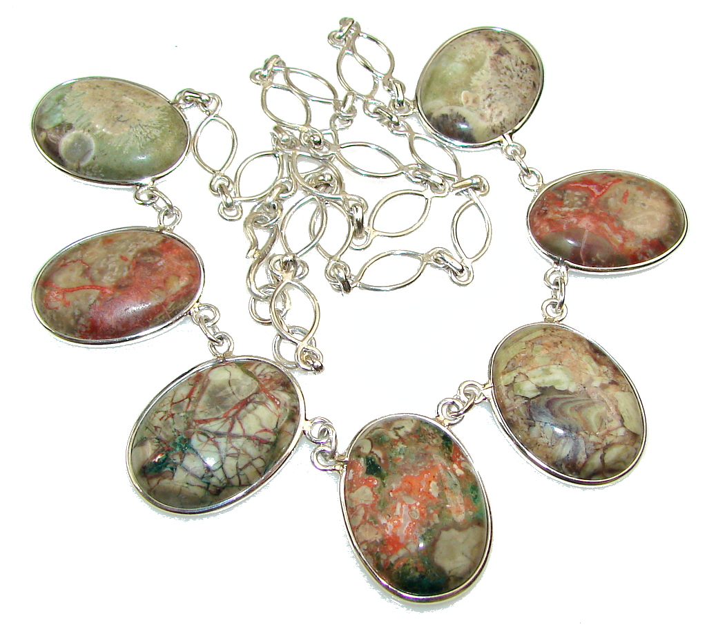 Luna Agate Moon Agate Lapidary Sterling Silver necklace