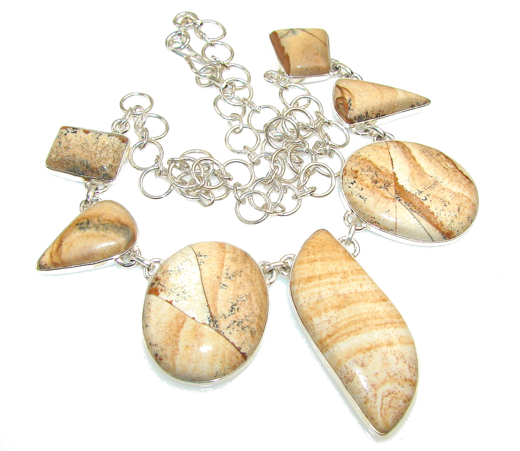 Aura of Beauty!! Picture Jasper Sterling Silver Necklace