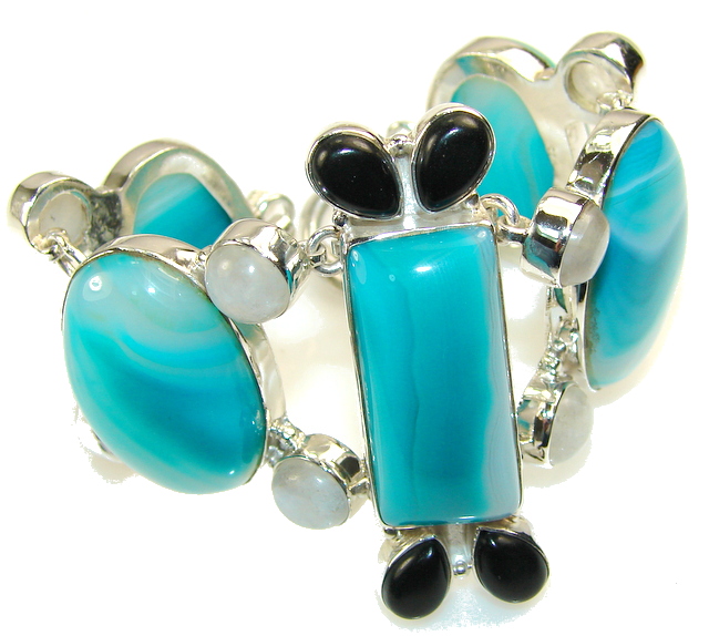 Fabulous Color of Botswana Agate Sterling Silver Bracelet