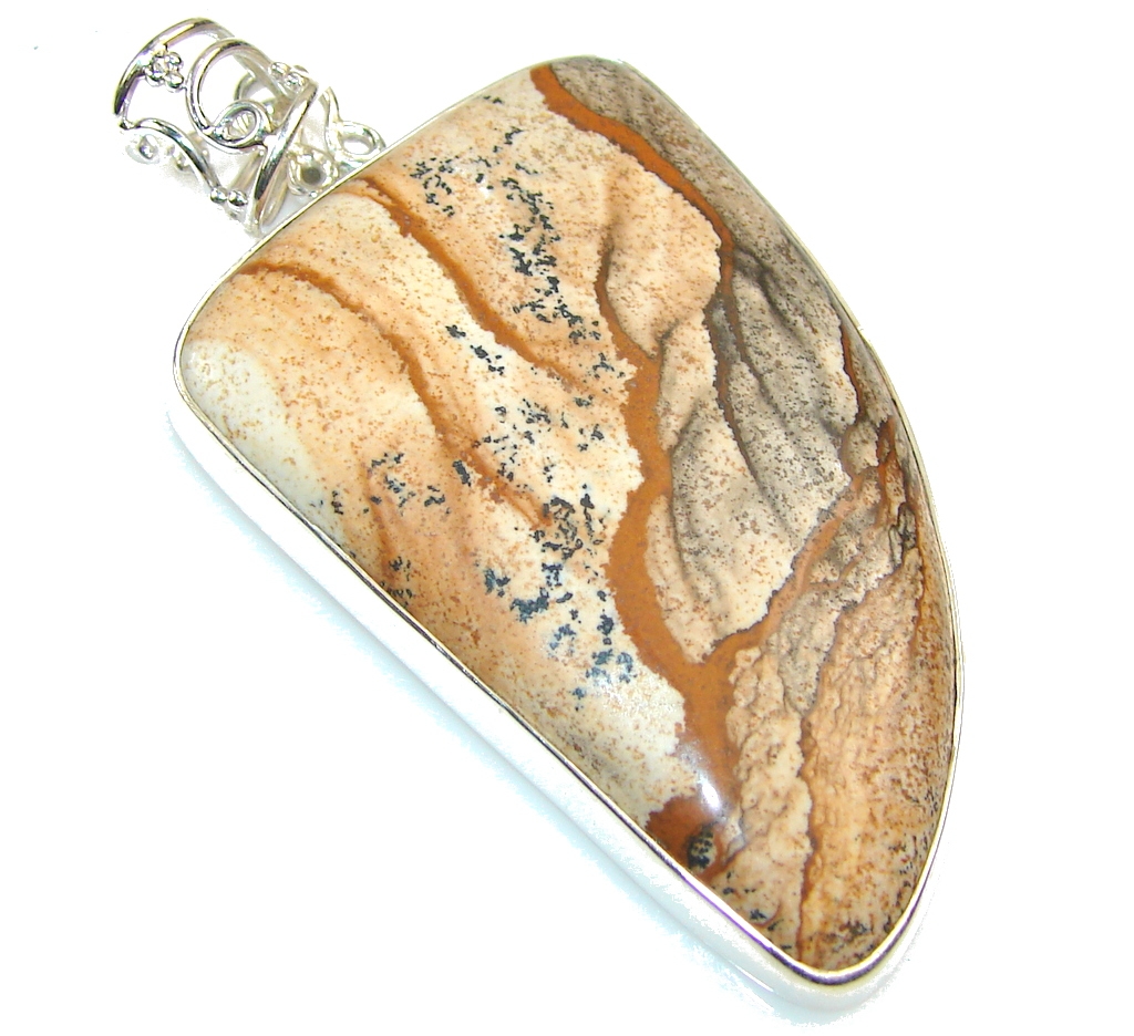 Aura Of Beauty!! Picture Jasper Sterling Silver Pendant