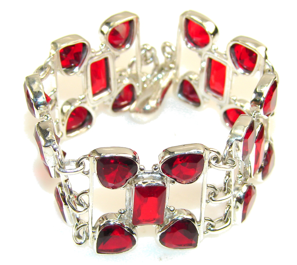 Friendship Red Quartz Sterling Silver Bracelet