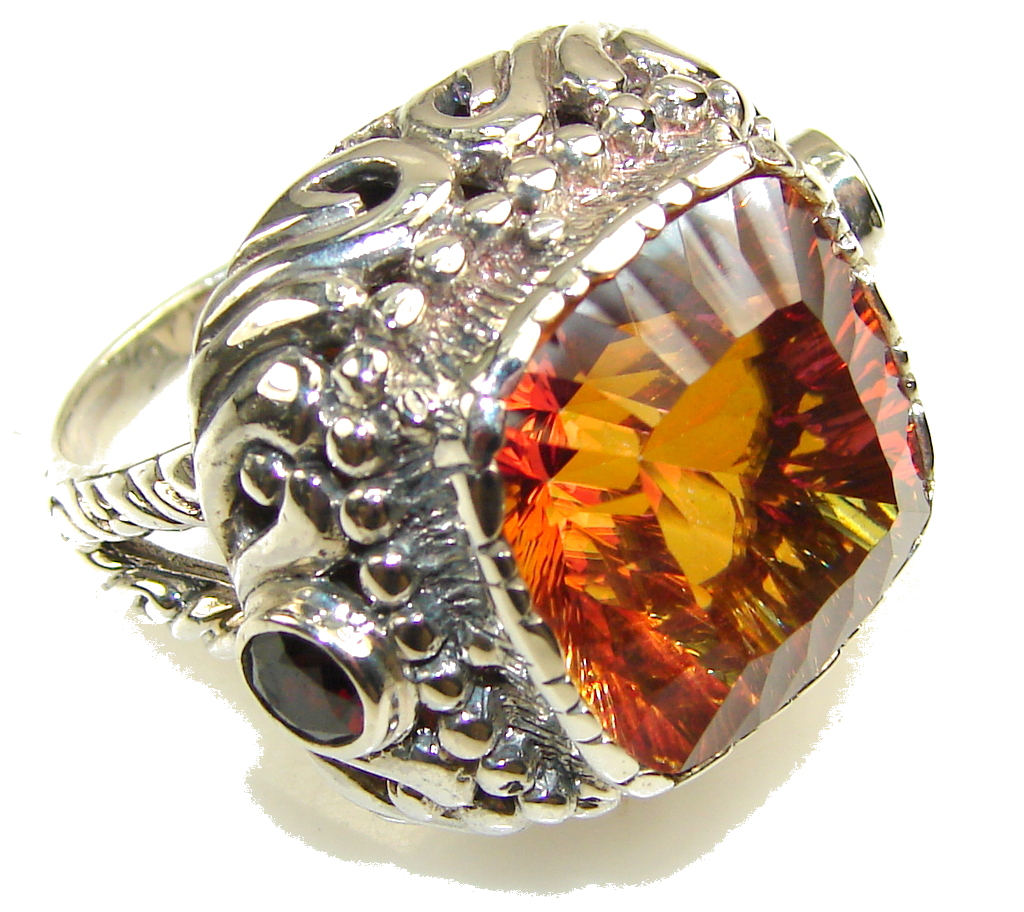 Awesome Color Changing Quartz Sterling Silver Ring s. 8