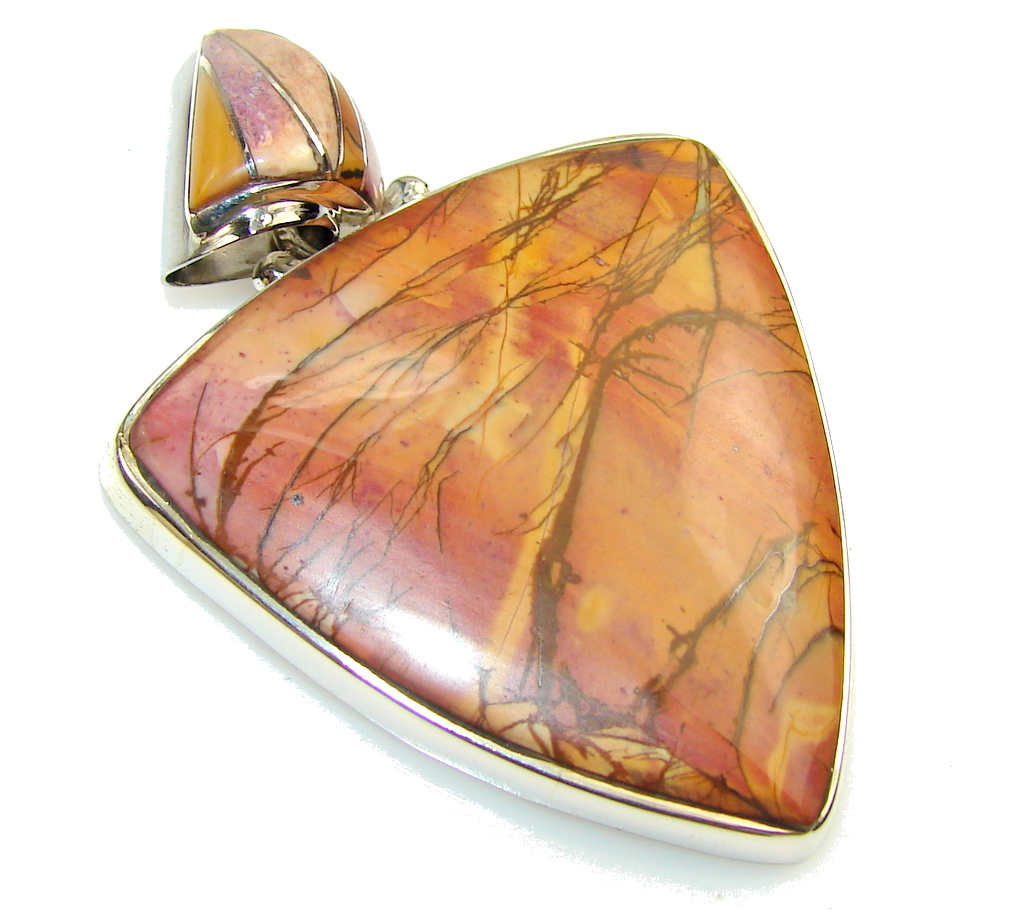 Beautiful Red Creek Jasper Sterling Silver Pendant