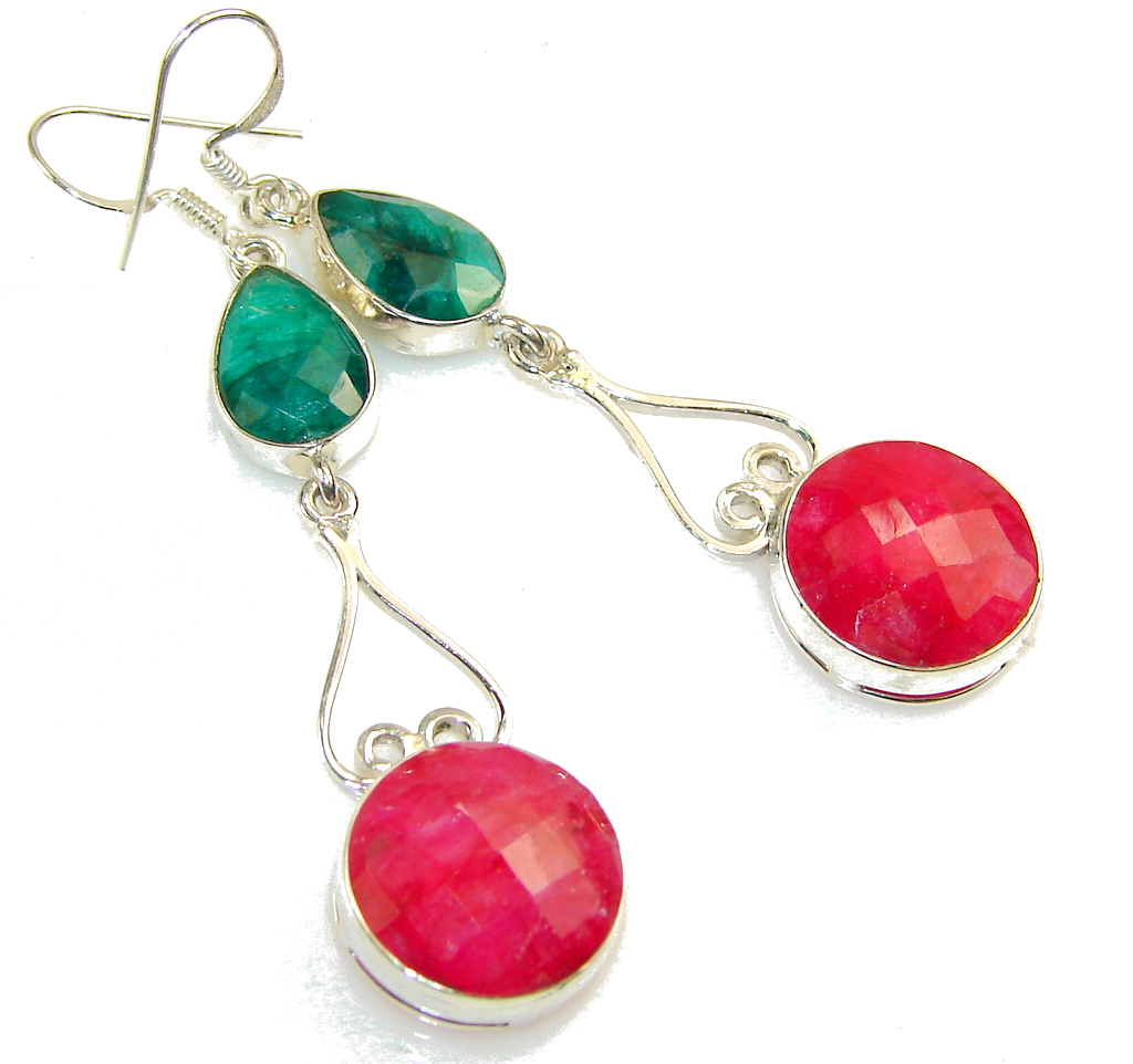 Aura Of Beauty!! Pink Ruby Sterling Silver earrings