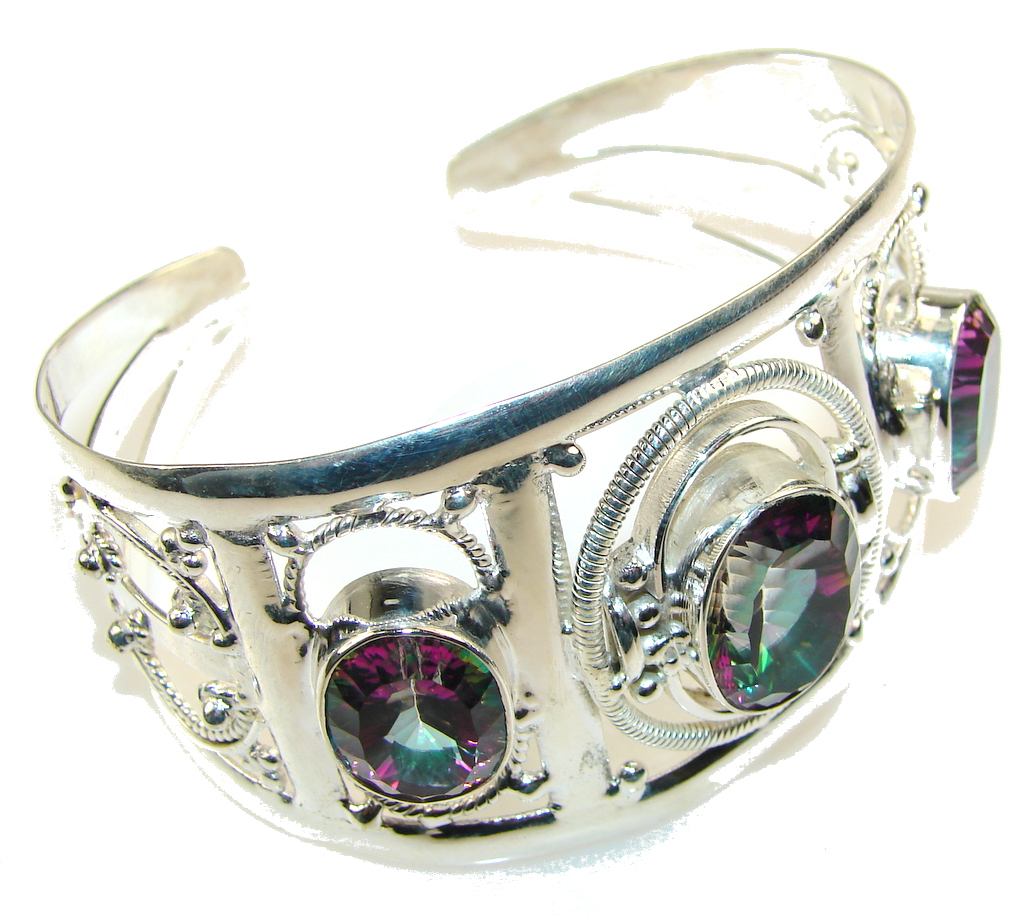 Party Time!! Magic Topaz Sterling Silver Bracelet / Cuff