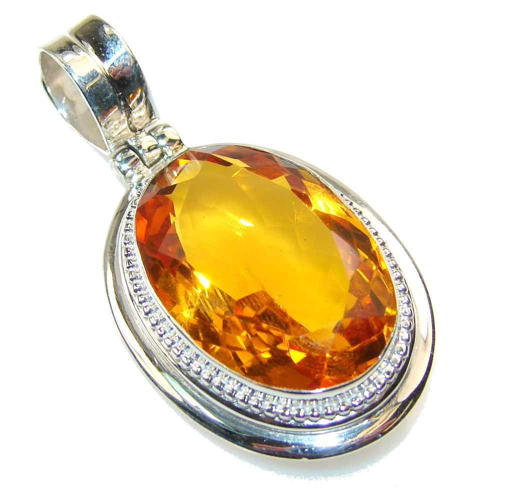 Awesome Golden Quartz Sterling Silver Pendant