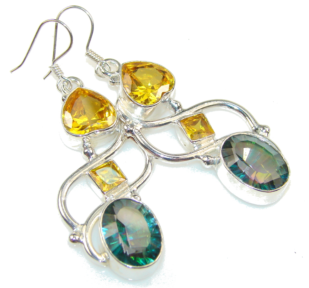 Awesome Color Changing Quartz Sterling Silver earrings
