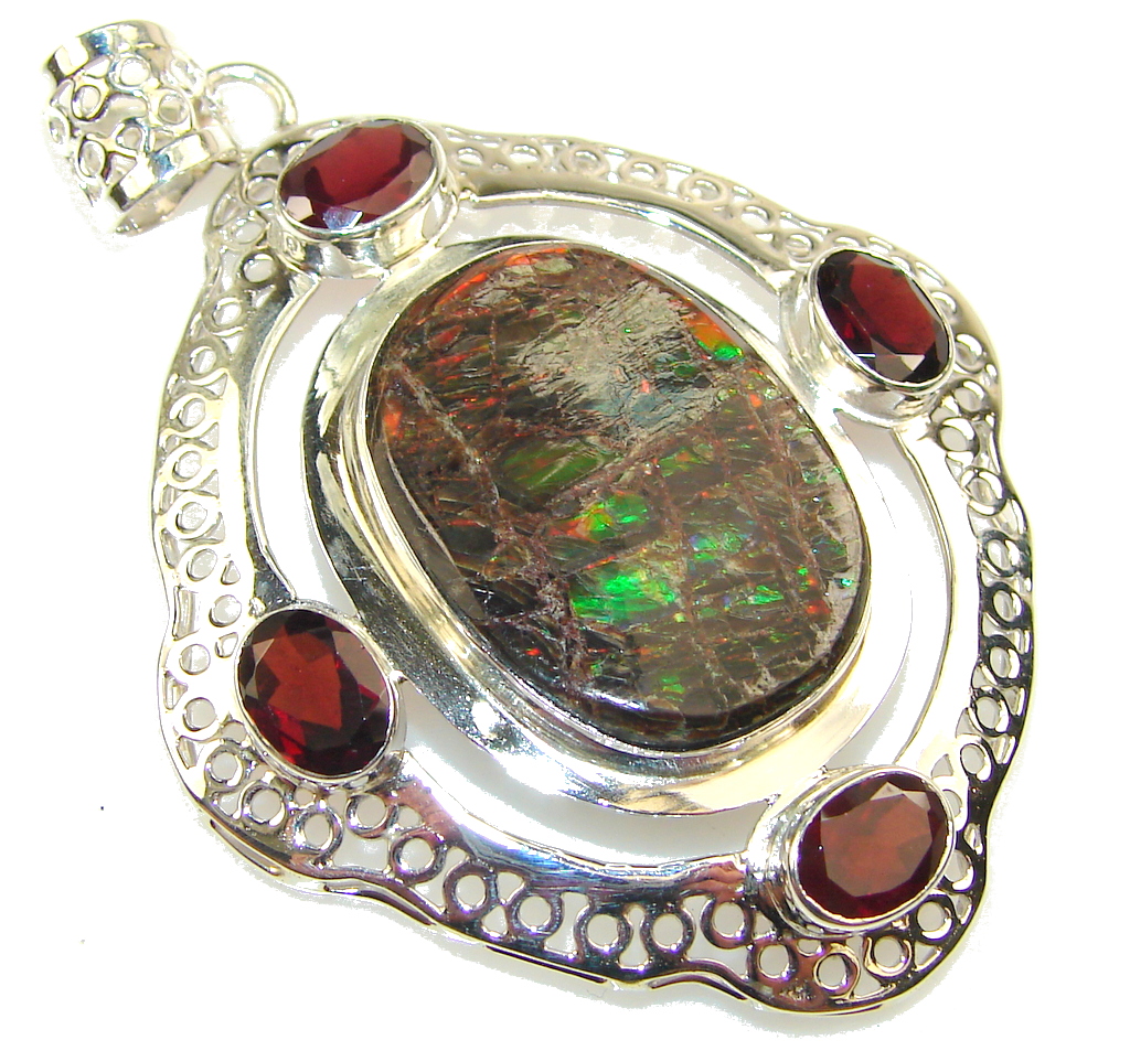 Store Of Love!! Ammolite Sterling Silver Pendant