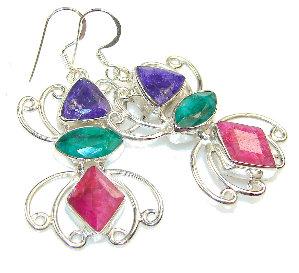 The One!! Pink Ruby Sterling Silver earrings