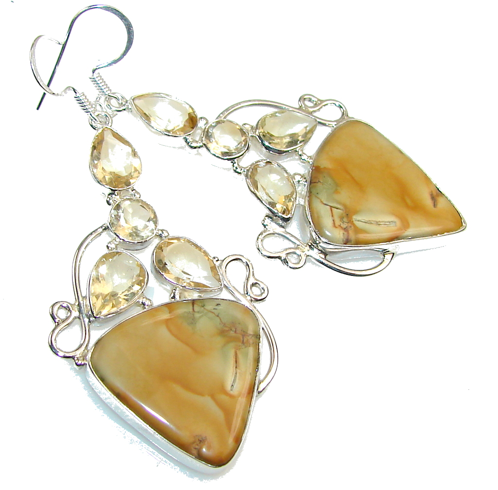 Amazing Wild Horse Jasper Sterling Silver earrings