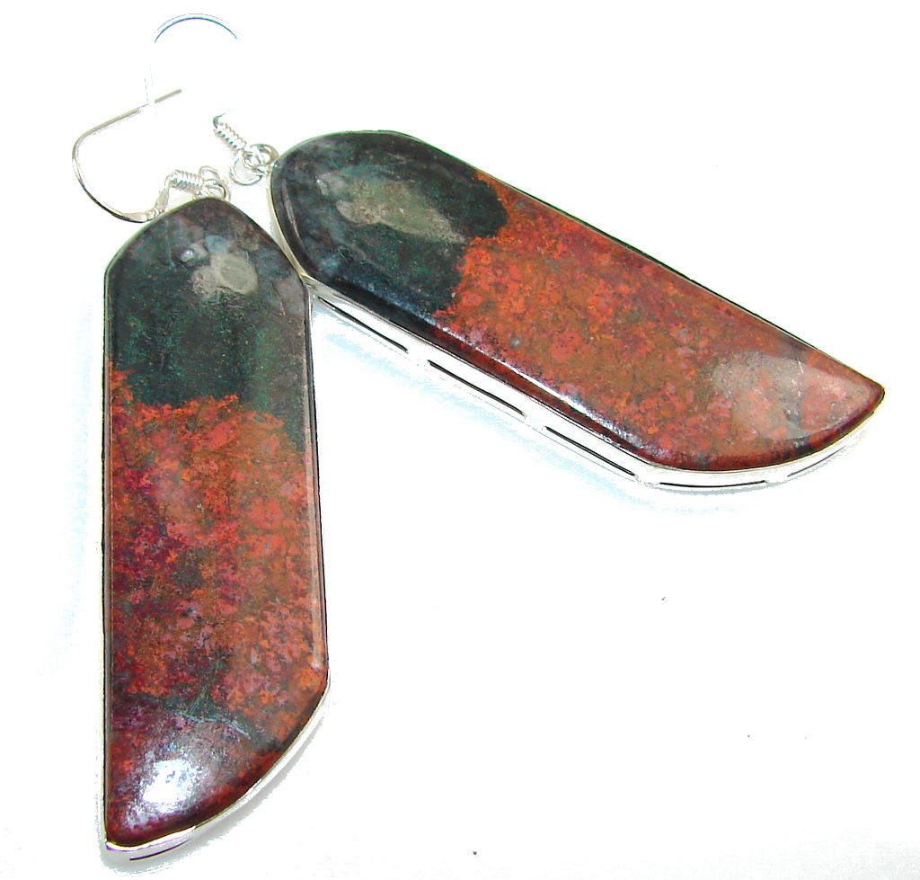 Fantastic Red Sonora Jasper Sterling Silver earrings