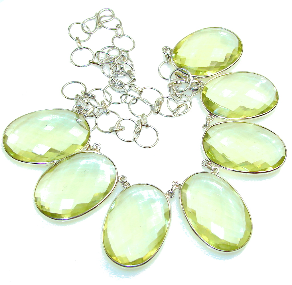 Summer Style Citrine Quartz Sterling Silver necklace