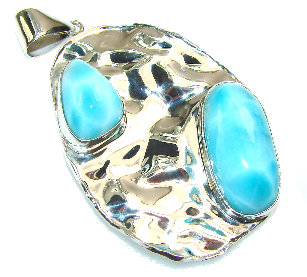 Passion Blue Larimar Sterling Silver Pendant