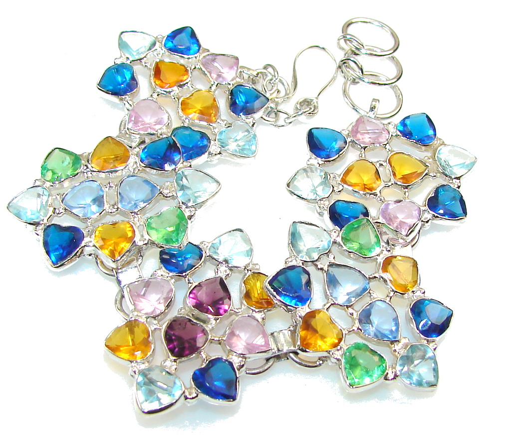 Passion Multicolor Quartz Sterling Silver Bracelet