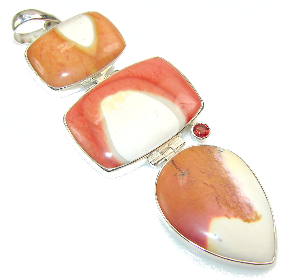 Big!! Excellent Mookaite Sterling Silver Pendant