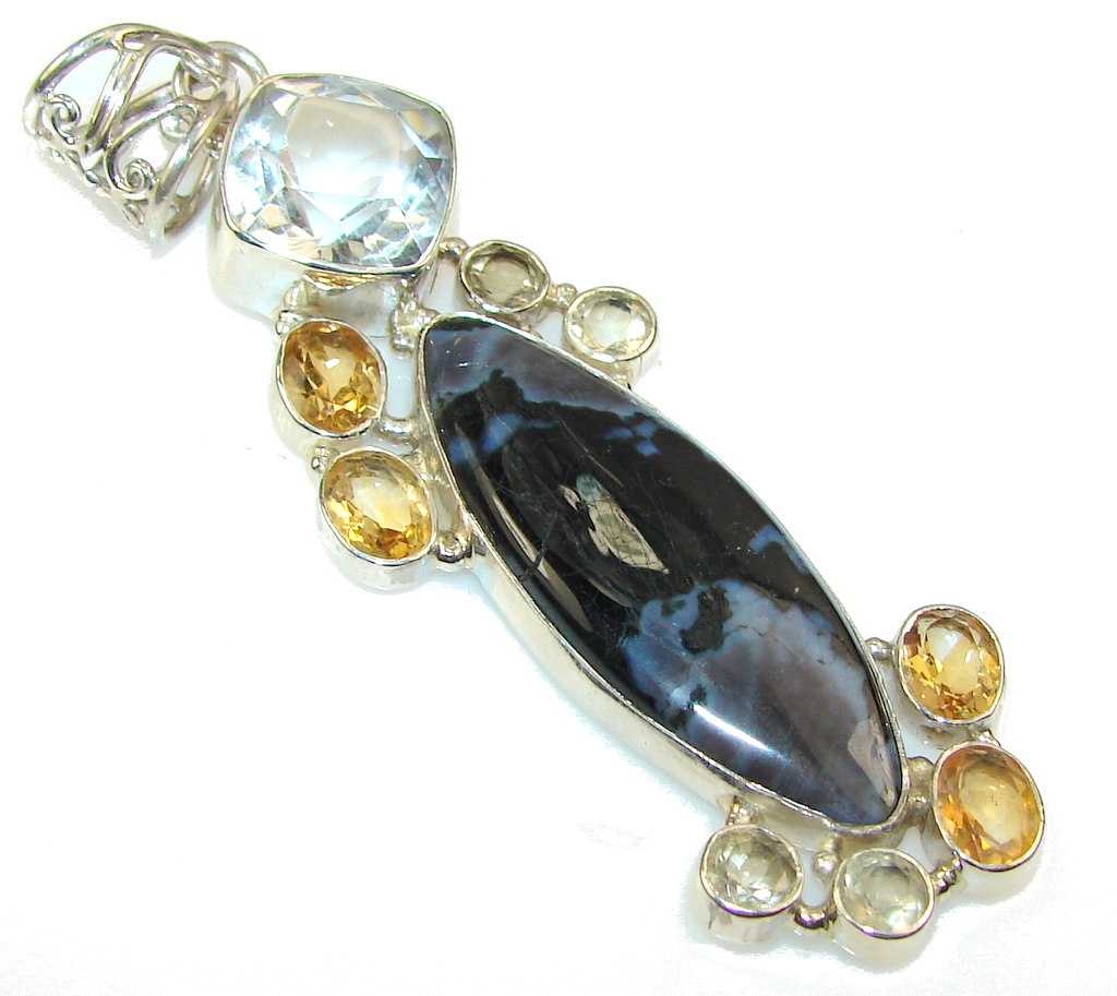 Great Impression Black Obsidian Sterling Silver Pendant