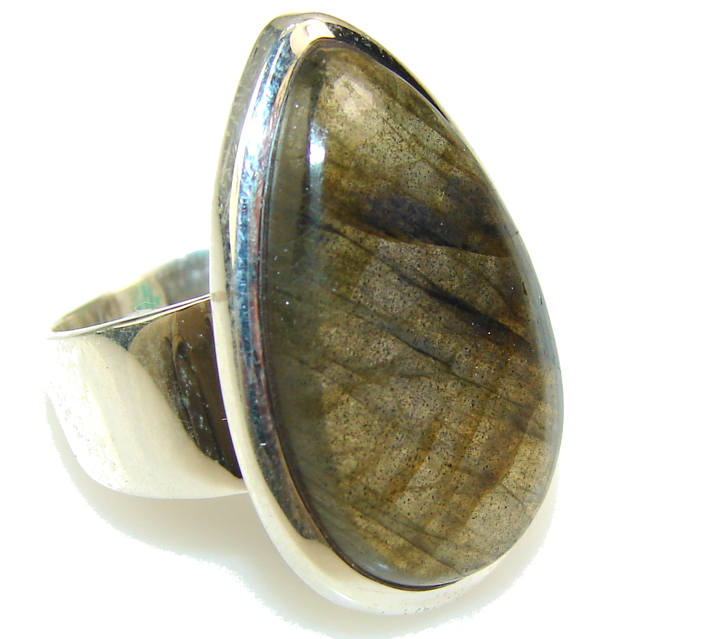 Amazing Blue Labradorite Sterling Silver Ring s. 7 1/4