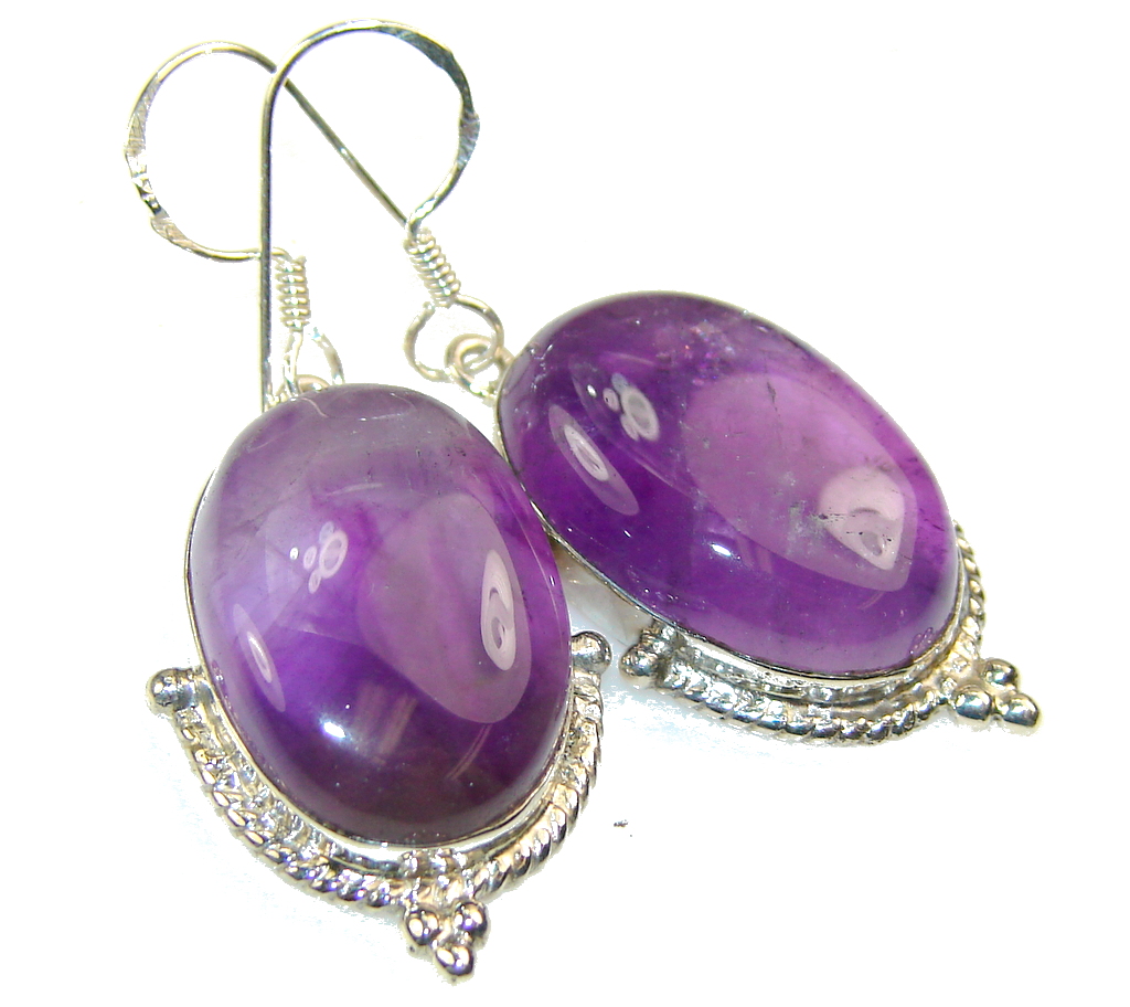 Amazing Purple Amethyst Sterling Silver earrings