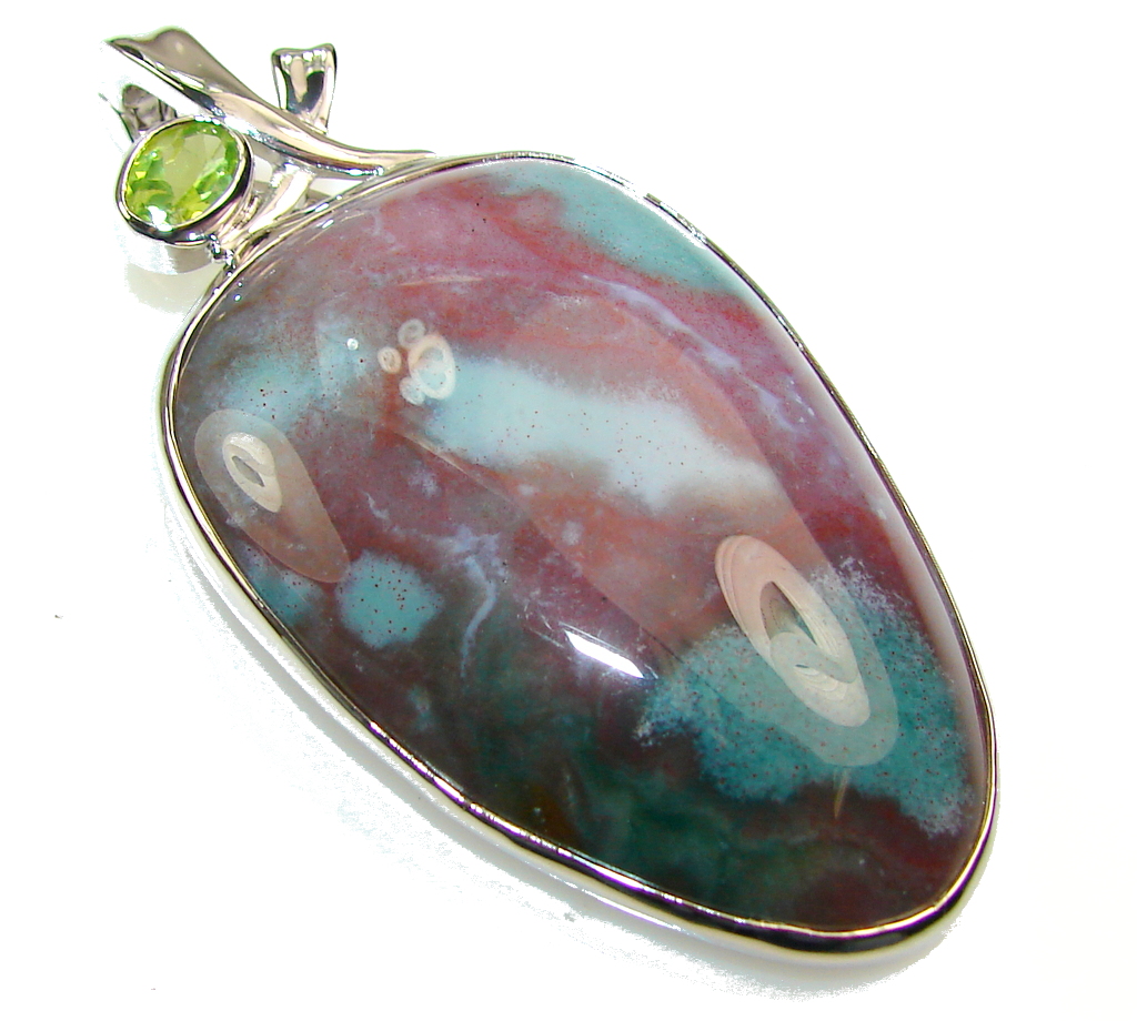 Awesome Bloodstone Jasper Sterling Silver Pendant