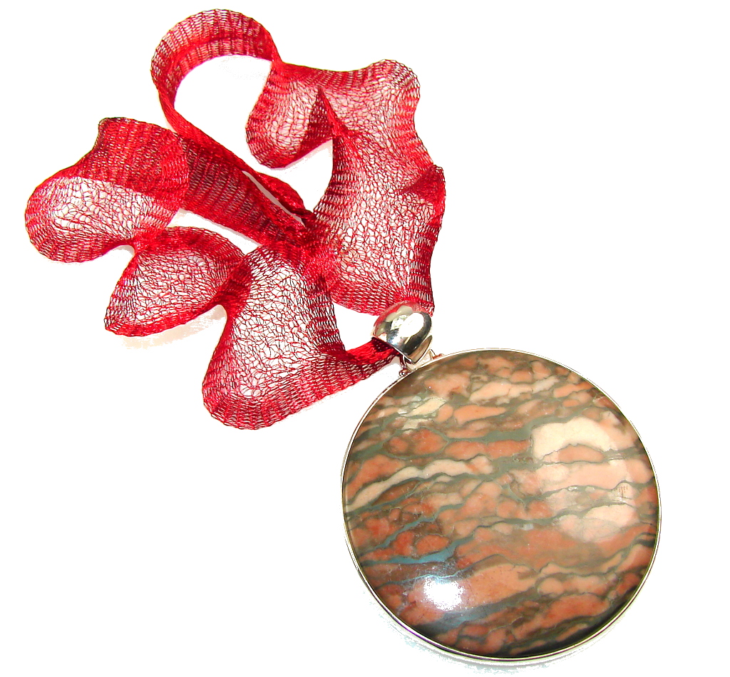 Super Large!! Brecciated Jasper Sterling Silver necklace