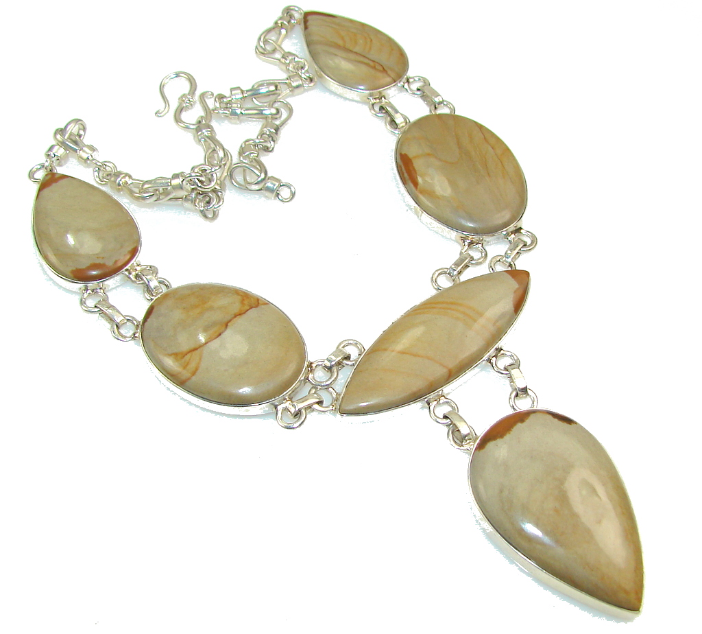 Fabulous Design!! Wild Horse Jasper Sterling Silver necklace