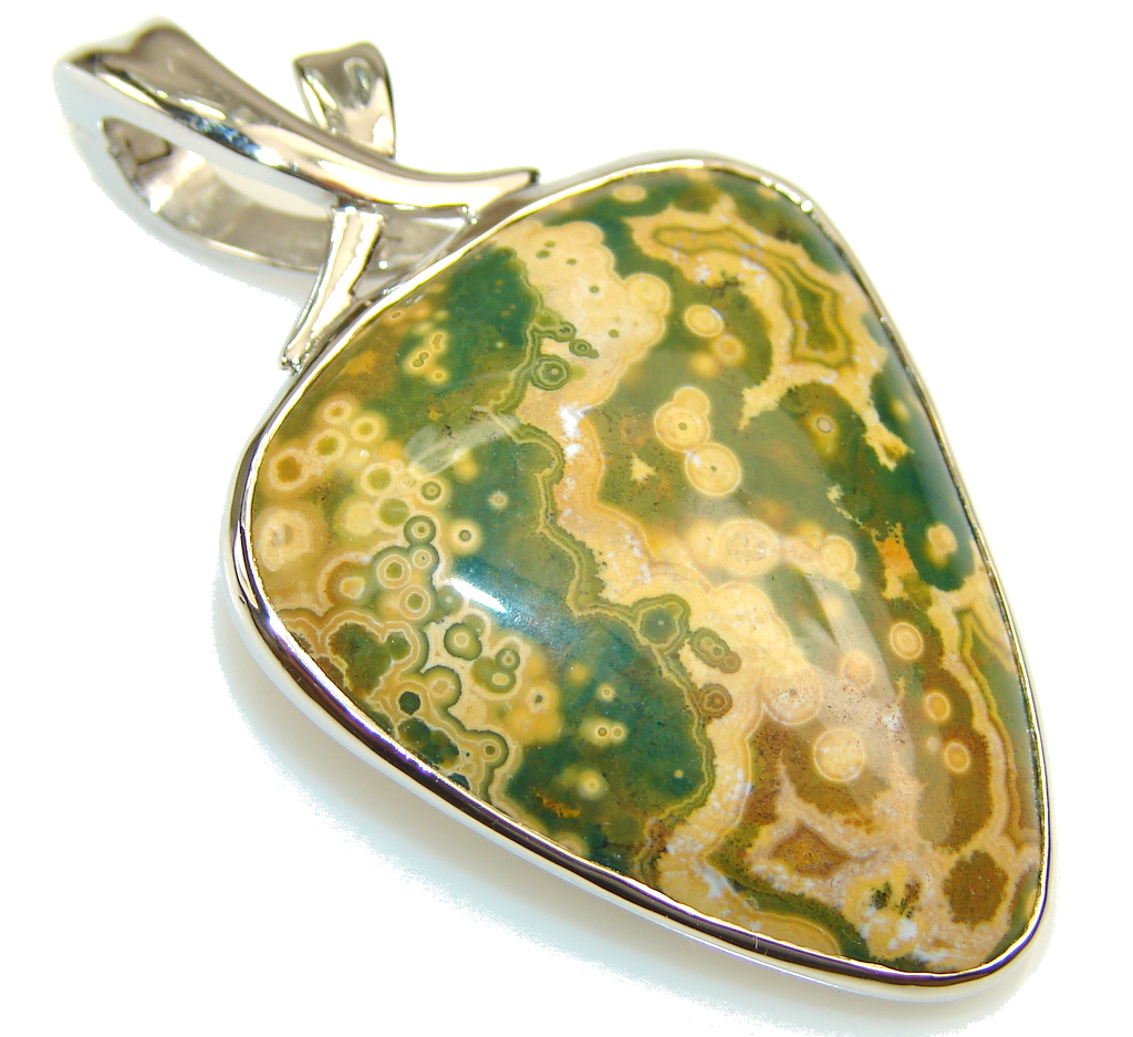Awesome Ocean Jasper Sterling Silver Pendant